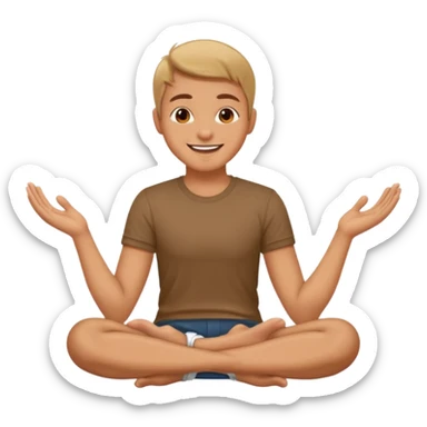 Hands on chin smiling feet bending sticker