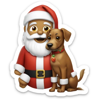 santa claus with a dog sticker