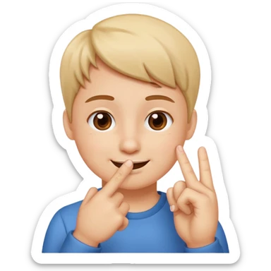 put a finger on the nose twice but In a cute way sticker