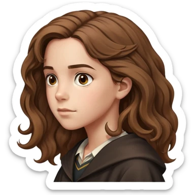 Hermione Granger side profile view with bushy hair sticker