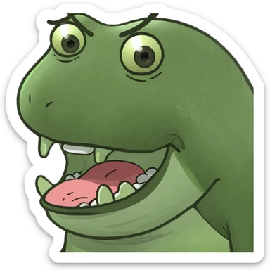  exhausted with mouth open drooling  sticker