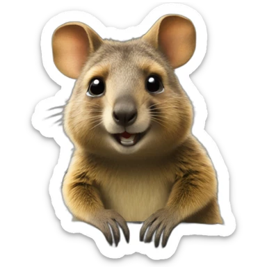 quokka wallaby drives car sticker