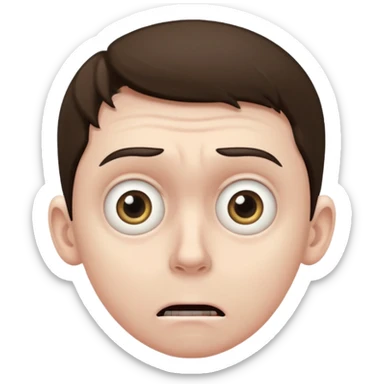 realistic half-length portrait of a scared man sticker