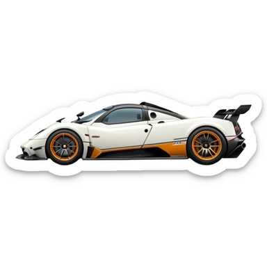 Pagani Zonda Cinque white detailed side view car sticker