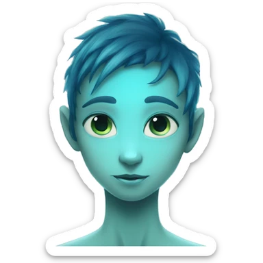 na'vi human blue skin bioluminescence teen hybrid boy tail alien cat face sticker