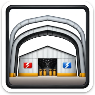 hangar, many fuel warehouse sticker