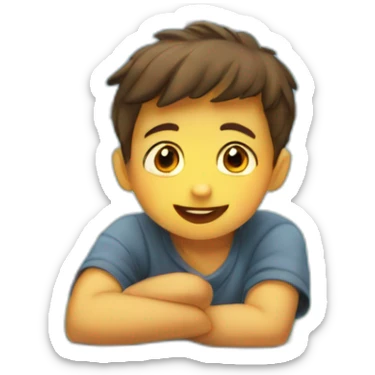 Niño mirando por la ventana  sticker