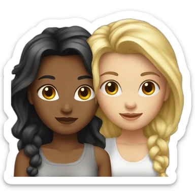 two-woman-best-friends-darkhair-blonde sticker