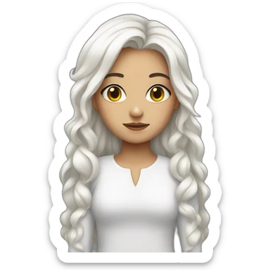 judgmental girl with white hair sticker