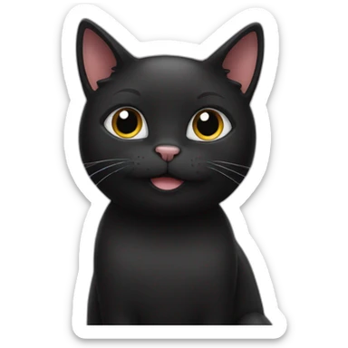 black cat saying i love you sticker