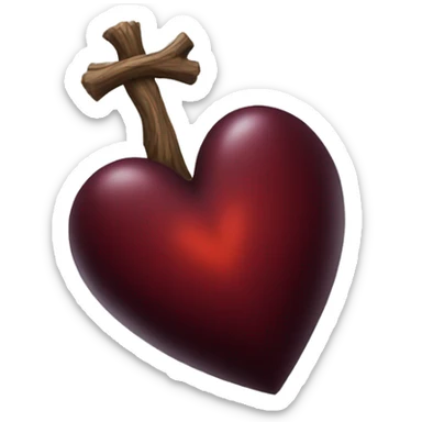 dark red heart wizn  sticker