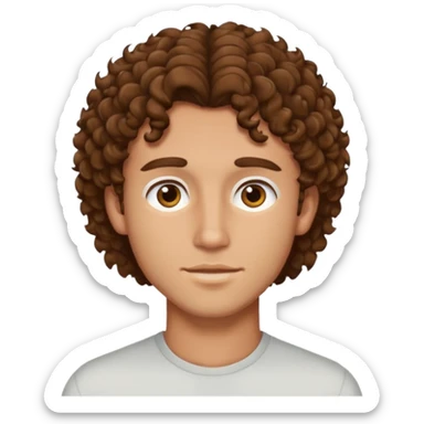 A guy  with brown curly hair and good jewline sticker