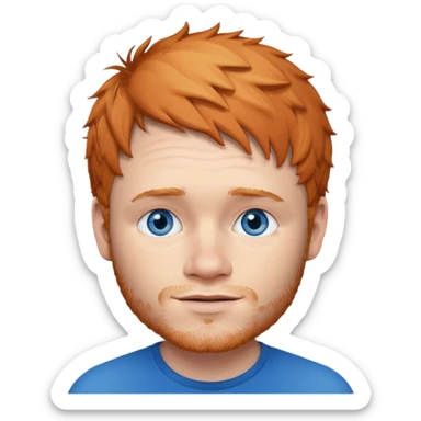 Ed Sheeran with blue eyes sticker