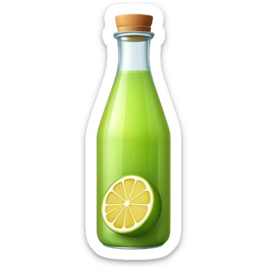 Bottled green lemon juice sticker