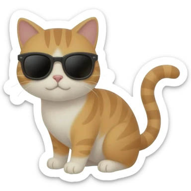 Cat wearing sunglasses sticker