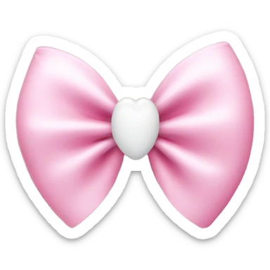 Pink bow with white Heart in middle sticker
