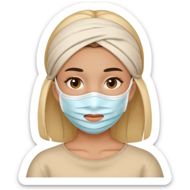 Chica con mascarilla facial sticker