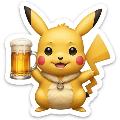 Pikachue bier sticker