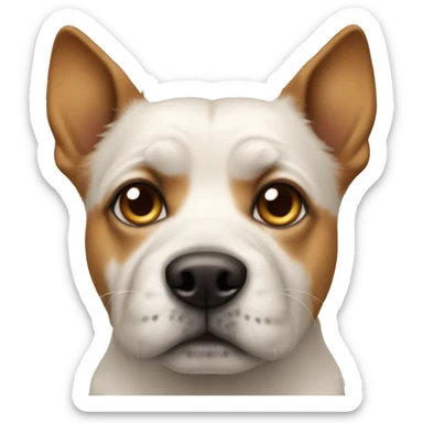 dog with a humans face sticker