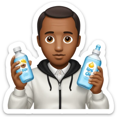 p diddy holding baby oil sticker