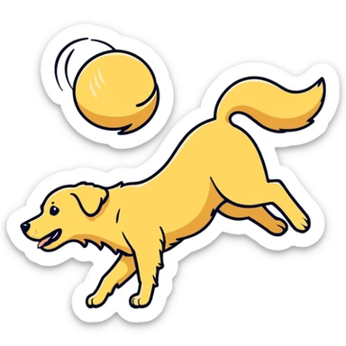 golden retriever doing a backflip sticker