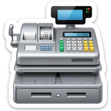 retail cash register with display and buttons sticker