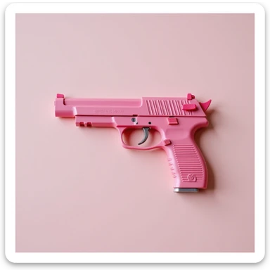 Pink heart pistol, remove background sticker