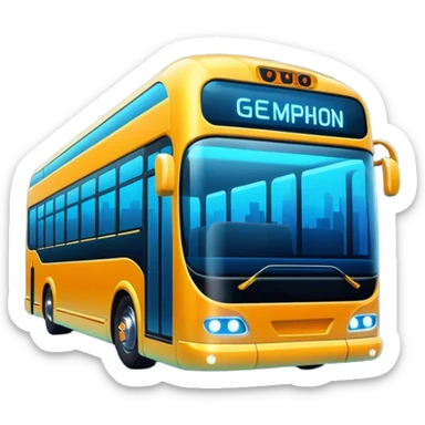 Futuristic city Bus and geolocation  sticker