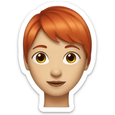Woman with red hair fringe  sticker