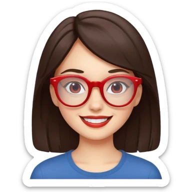 Brunette in red  glassespianista sticker