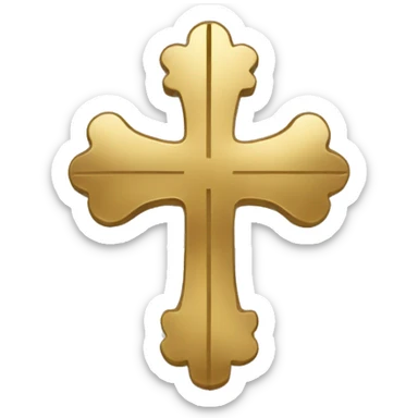 Thin gold cross sticker
