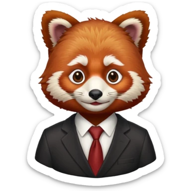 red panda with lawyer hair sticker