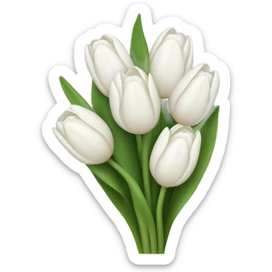 white tulip bouquet  sticker