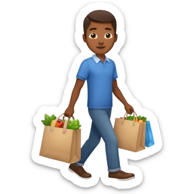 Shopping Bag carrying man sticker