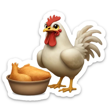 Chicken eating chicken sticker