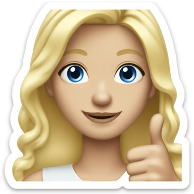 Beautiful blue eyed blonde thumbs up sticker