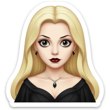 Vampira with long blonde hair sticker
