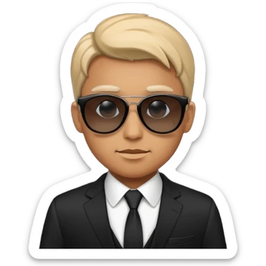 black-suited special agent wearing black sunglasses sticker