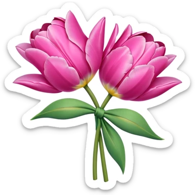 Pink tulips with a bow sticker