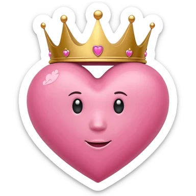 appls defeault pink heart with a crown sticker