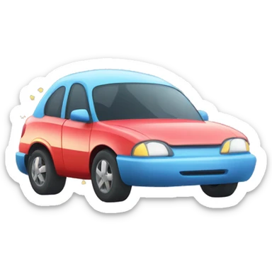 Movelend Car 🚗✨ - A cute, cartoonish car with a smiley face and sparkles around it. sticker