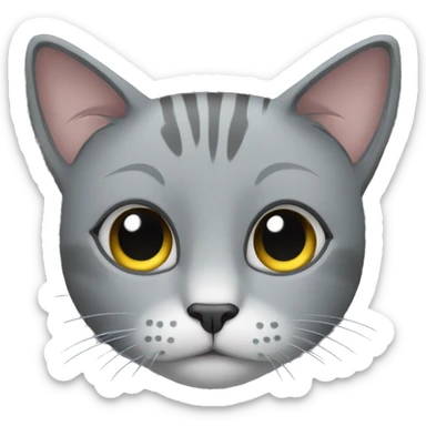 grey cat sticker