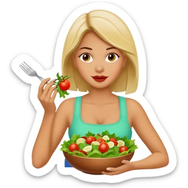 women eating healthy food sticker