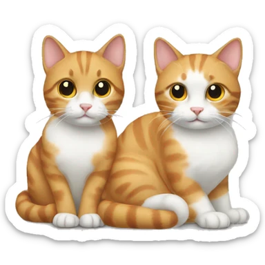 Two cats next to each other sticker