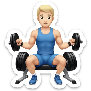 man seated weighted wrist curl sticker