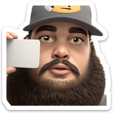 bearded boy in hat sticker