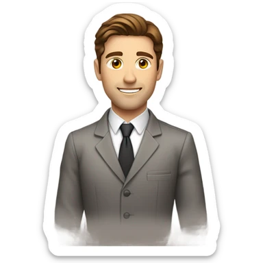 Attractive male restaurant manager with brown hair sticker