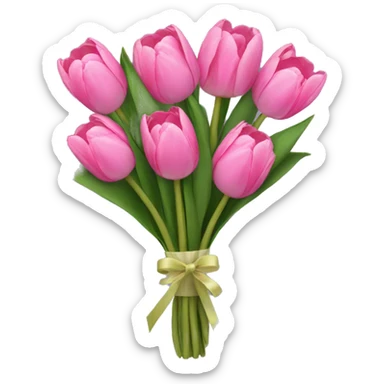Bouquet of pink tulips sticker