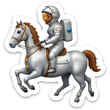 An Astronaught riding a horse sticker