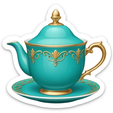 Madeleine Hatter inspired teal teacup sticker